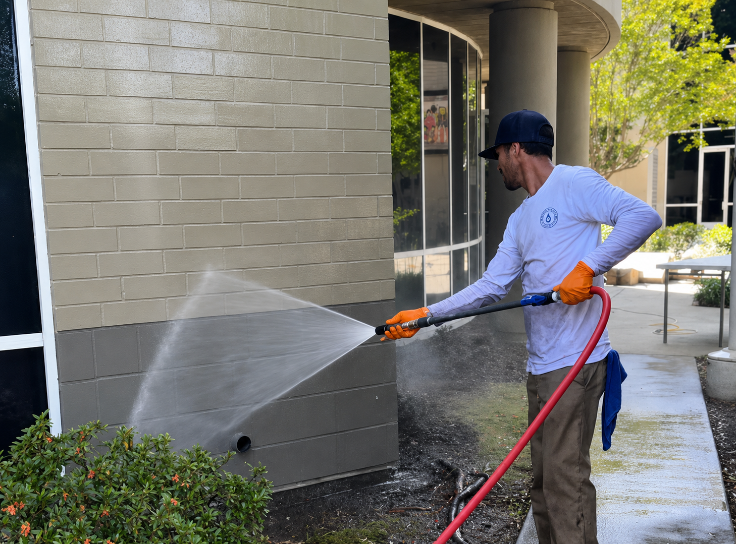 Commercial pressure washing — storefronts, lots, and multi-family