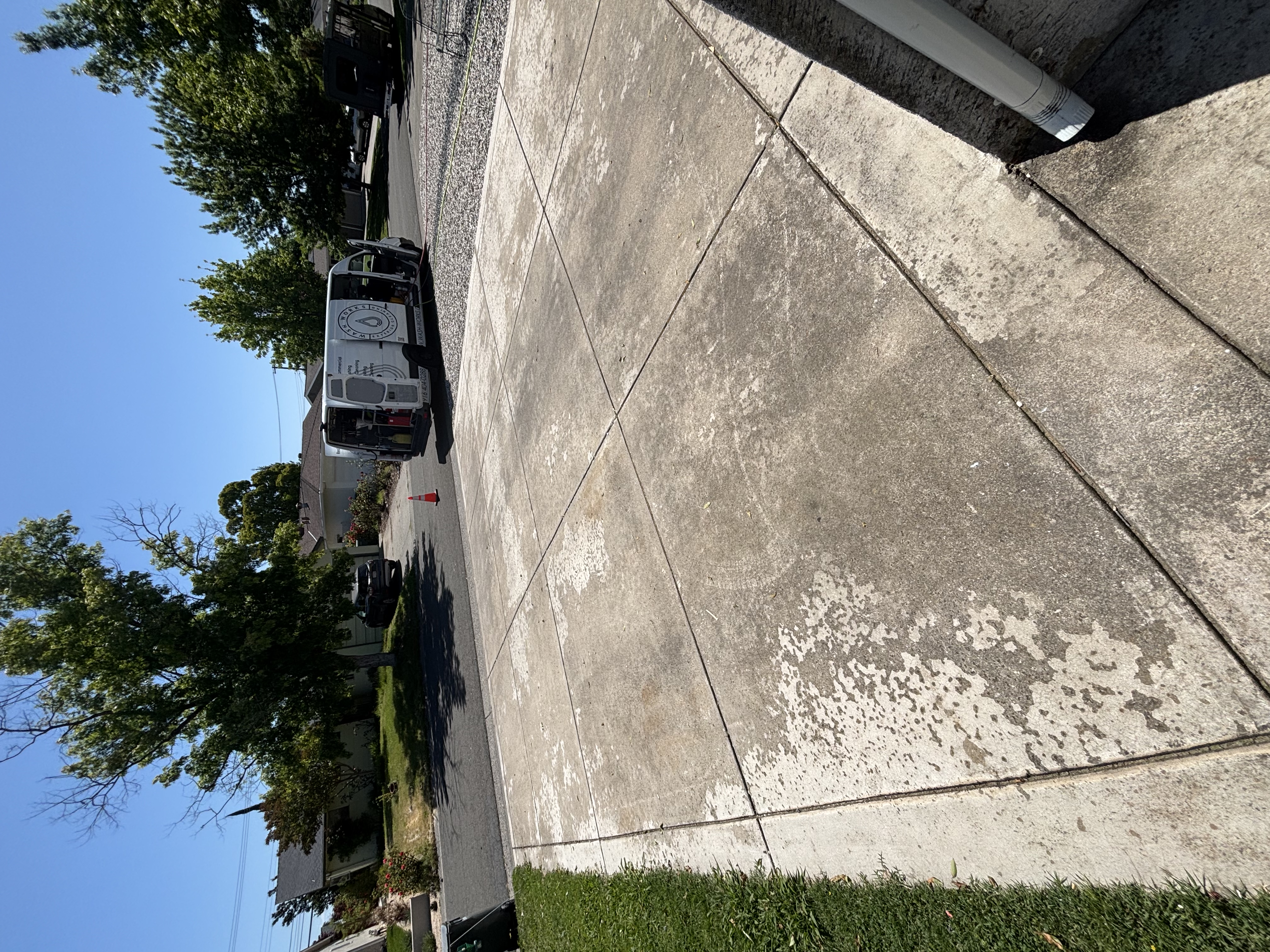 Driveway after pressure washing — Wash Works Sacramento
